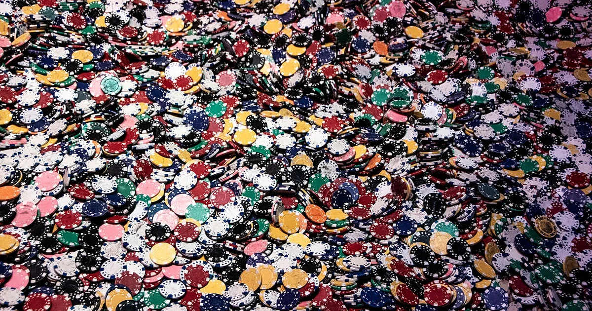 A pile of poker chips