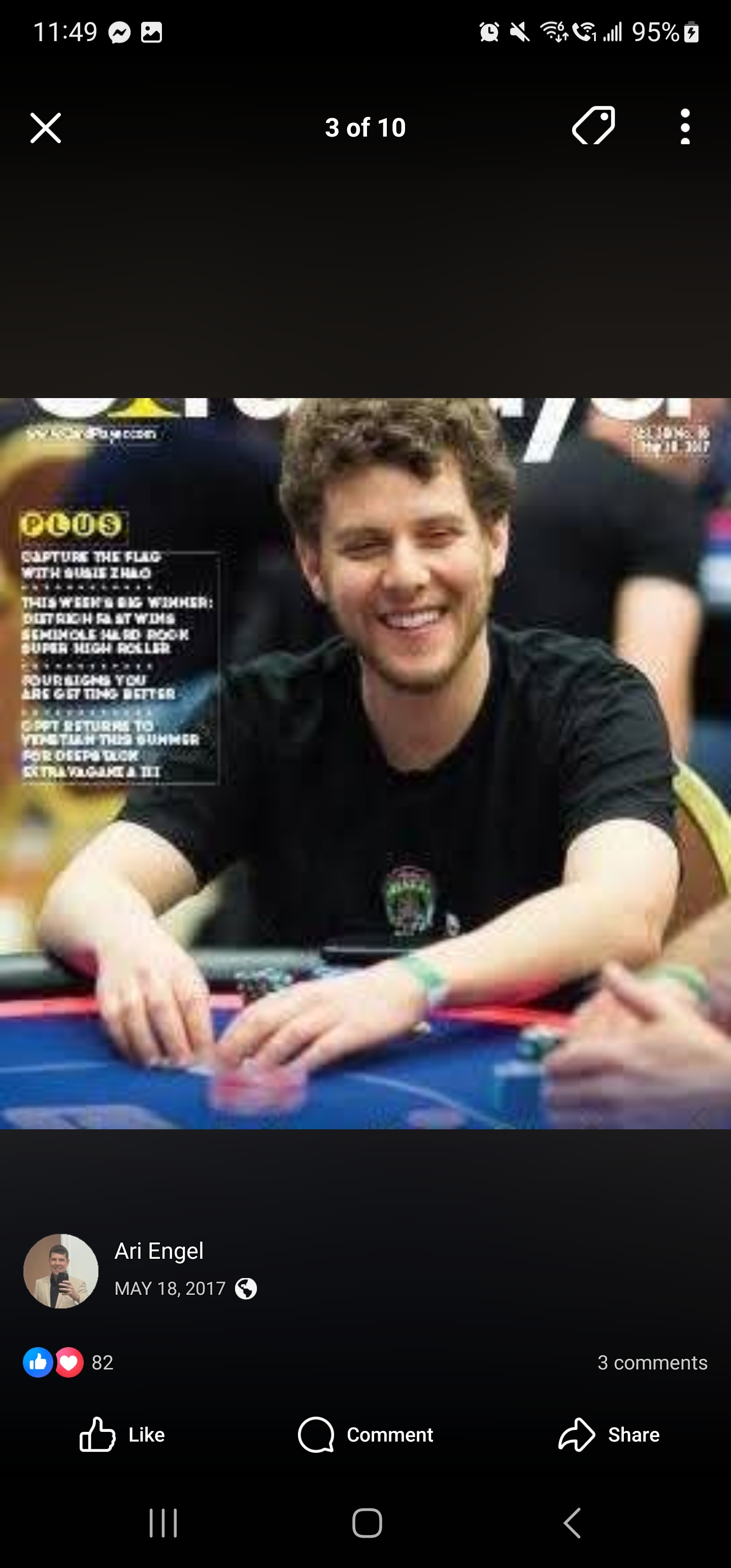 At the tables, focused on the action.